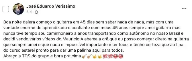 Depoimento original de aluno 15 publicado pelo Alabama